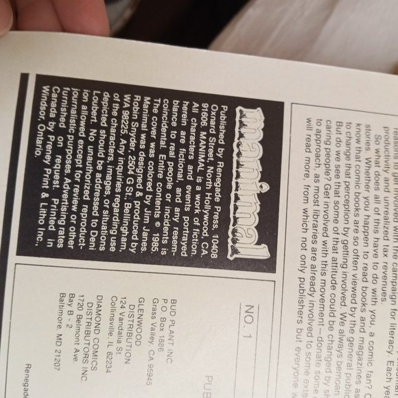 Manimal No. 1 1986 by Renegade Press Comic Book - Picture 7 of 10